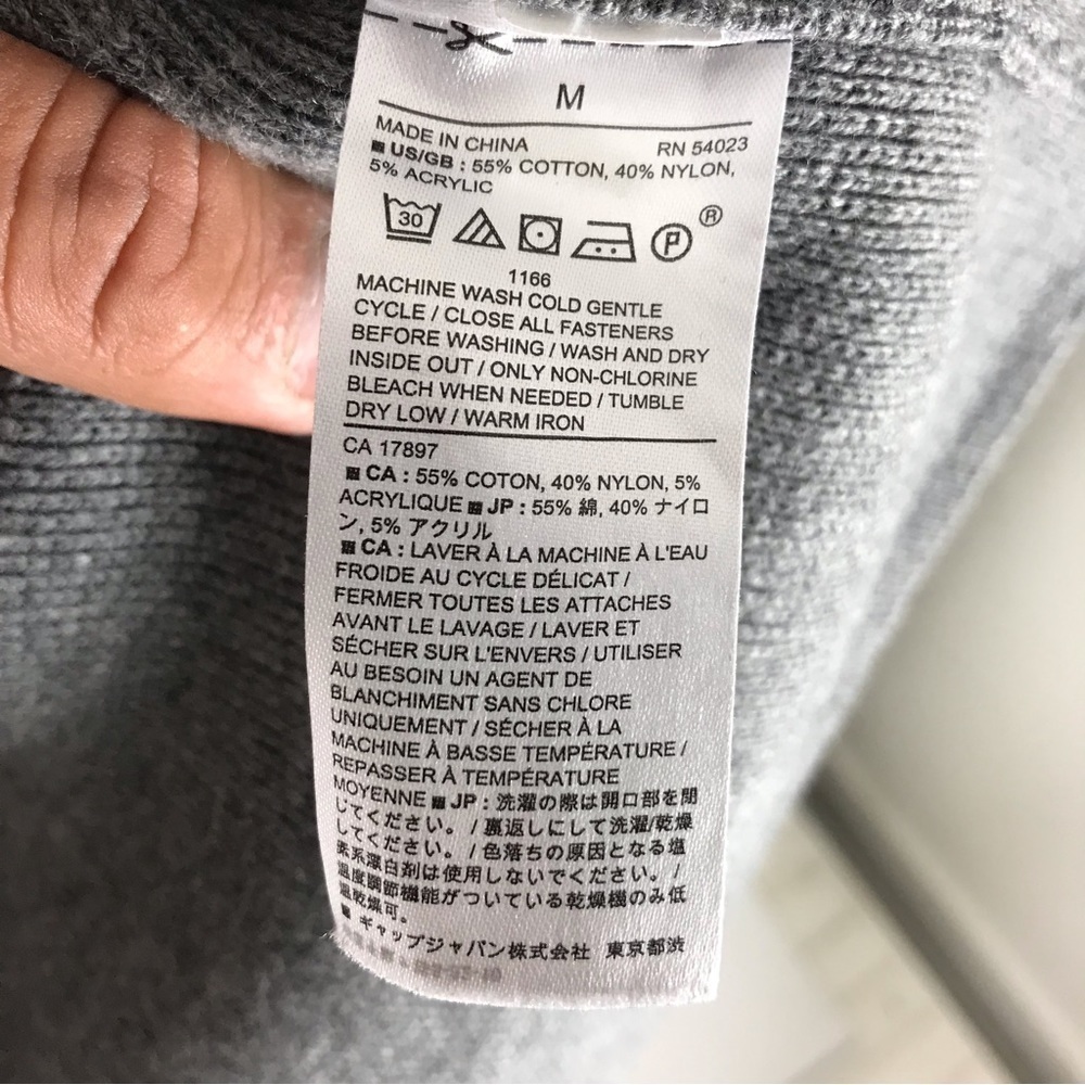 Banana Republic Long Sleeve Tunic Cardigan Zip Front Grey Size M - Picture 4 of 5
